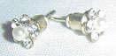 6mm Stud Earring: Faux pearl & diamante