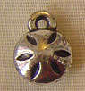 11x8x5mm Chain End Charm in Silvertone Metallised Acrylic