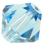 10x9mm Faux Crystal Blue Facetted Acrylic Bicone