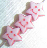 Clearance!  8x4mm Red Smily Star Beads