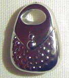 15x11mm Double-sided Handbag Charm in Silver CCB Metallised Acrylic