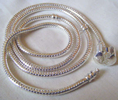 DIY 55cm Length 925 Silver Plated 3mm EURO Snake Necklace Chain (Pandora-type)
