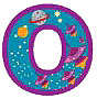 7mm Black on White Cube Alphabet Bead - The Letter O