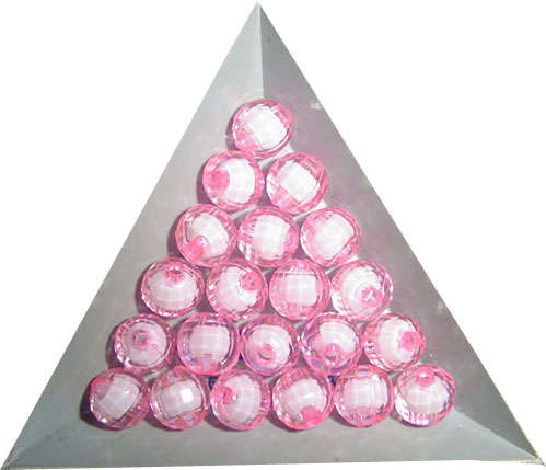 9mm PINK Multi Facetted Acyrylic Illusion Bead in a Bead - Stunning