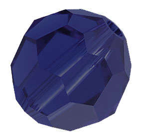 4mm BRILLIANTINE BLUE Glass Crystal Facetted Round Bead