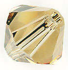 6mm Light Smoky Topaz Glass Crystal Bicone