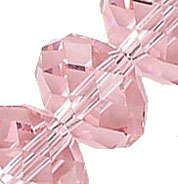 8x6mm LIGHT PINK Glass Crystal Facetted Rondelle