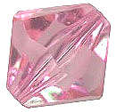 6mm Faux Crystal Pink Facetted Acrylic Bicone
