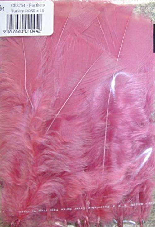 Pack of 10 Quality Turkey Flats, ROSE (For Earrings, DreamCatchers, Mobiles, Pendants)