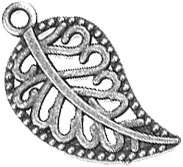 18mm Tibetan Silver Leaf Charm