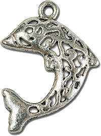 29mm Tibetan Silver Dolphin Charm