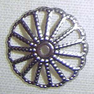 14mm Silver Filigree Metal Foil Bead Cap