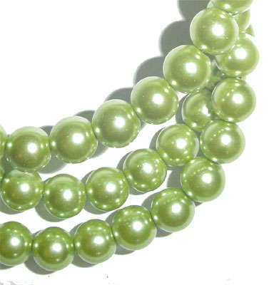 10mm Shade of Green Glass Pearls