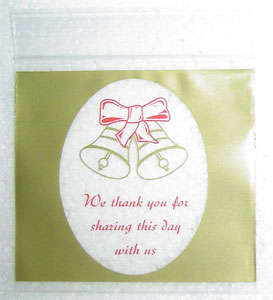 GOLD printed "We Thank You for Sharing the Day with Us" Occasion Polyzip Bags 8x6cm