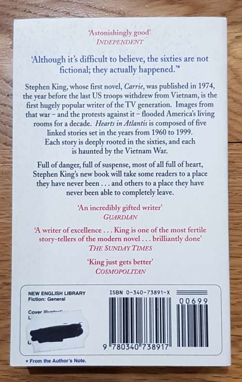 Hearts in Atlantis  Stephen King  (Horror).