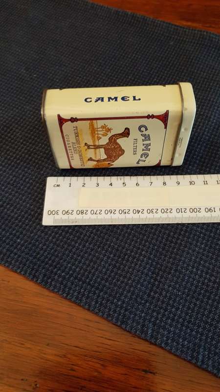 Empty cigarette Tin. 1x Camel Filter flip top cigarette tin.