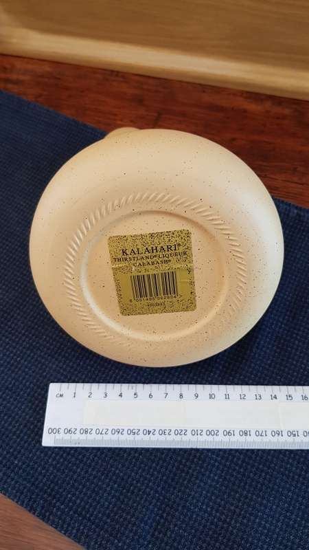Kalahari Thirstland Liqueur Calabash  Empty. Product of RSA.
