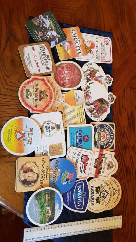 Collection of European Beer Brand Coasters from the 1980s onward.