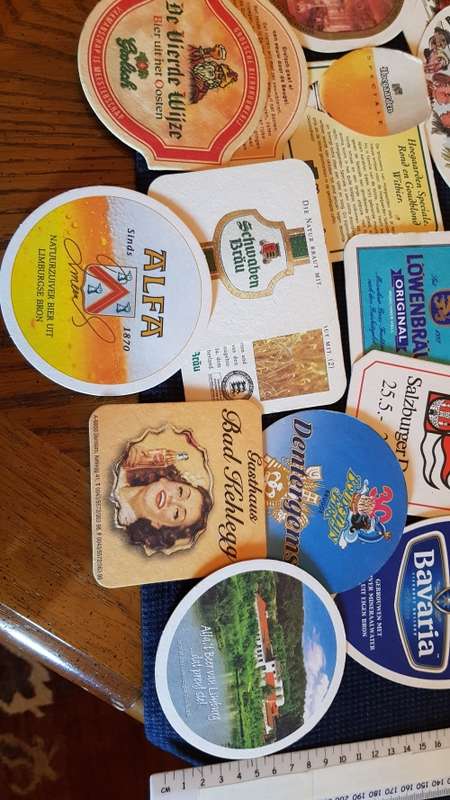 Collection of European Beer Brand Coasters from the 1980s onward.