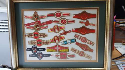 Cigar Band Collection: Frame with Ritmeester various with 22x bands. Circa1970,s