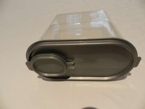 Addis Plastic dispenser/storage container with easy lift Grey lid.