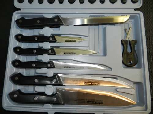 Knife Set Stainless Steel. Stainless rostfrei inox in carry case.  Mixed set most knives are new. (1