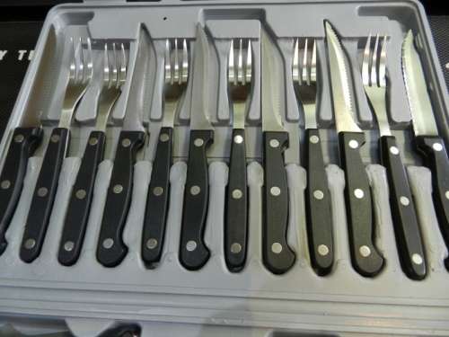 Knife Set Stainless Steel. Stainless rostfrei inox in carry case.  Mixed set most knives are new. (1