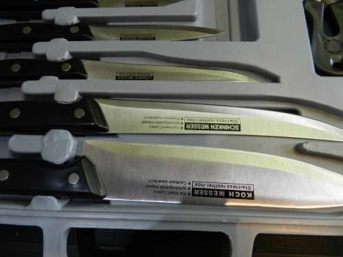 Knife Set Stainless Steel. Stainless rostfrei inox in carry case.  Mixed set most knives are new. (1