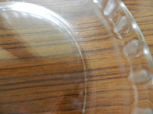 Anchor Hocking glass pie plate.  Made in USA ovenware.  A round pie dish with scalloped edges