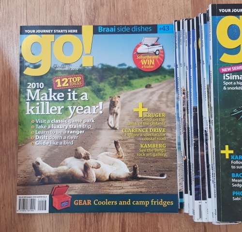 Magazines: GO!  12x Magazines - Year 2010.   Issue No: 043 to No: 054.  Issues: January to December