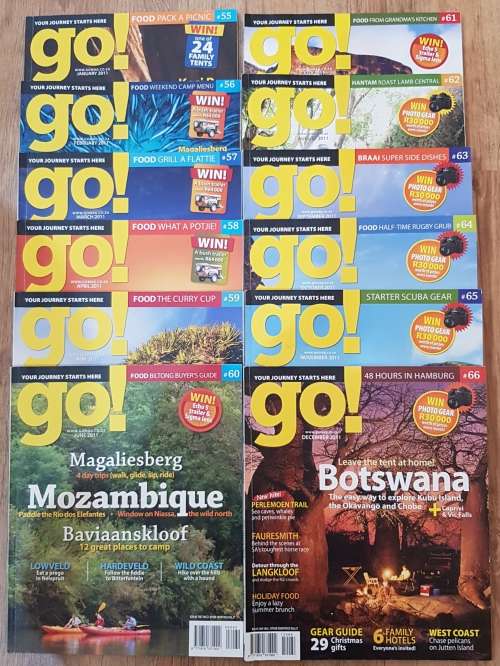 Magazines: GO!  12x Magazines - Year 2011.   Issue No: 055 to No: 066.  Issues: January to December