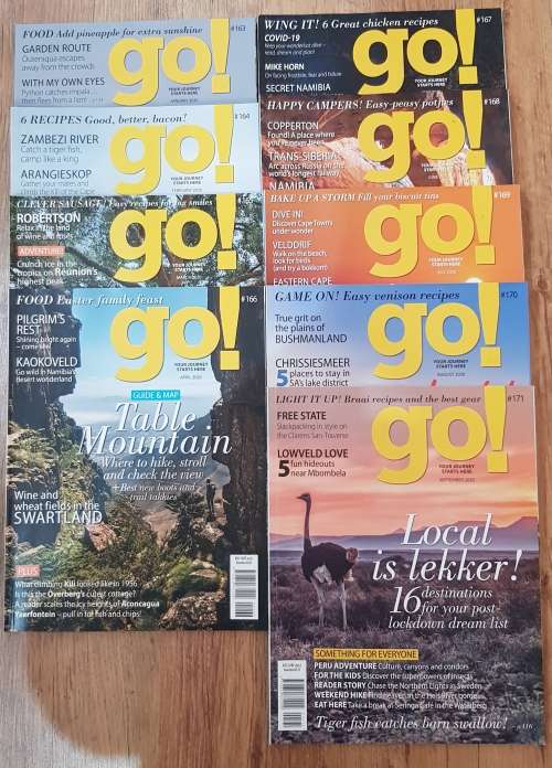 Magazines: GO! 9x Magazines - Year 2020.   Issue No: 163 to No: 171.    Issues January to September