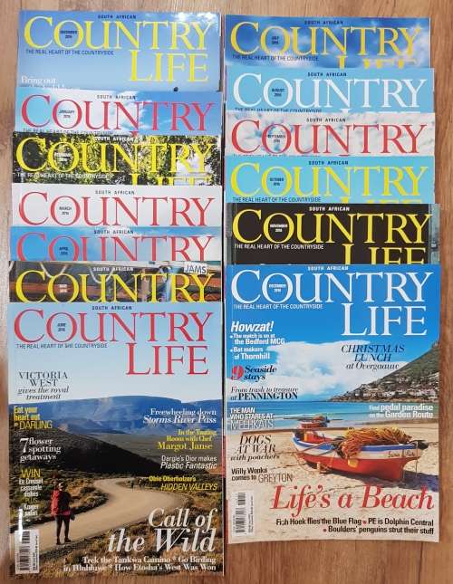 Magazines: Country Life 13x Magazines - Year 2015/2016.  Issue No: 233 Dec then No. 234 - 245