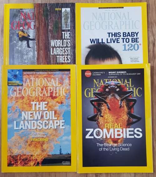 Magazines: National Geographic.  Mixed lot of Magazines.  4x Magazines - December Year 2012 -
