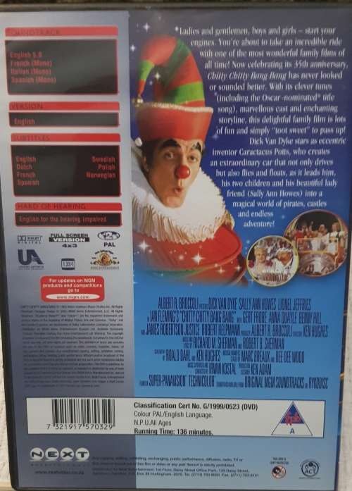 Kids DVD   Chitty Chitty Bang Bang. Good, clean condition.