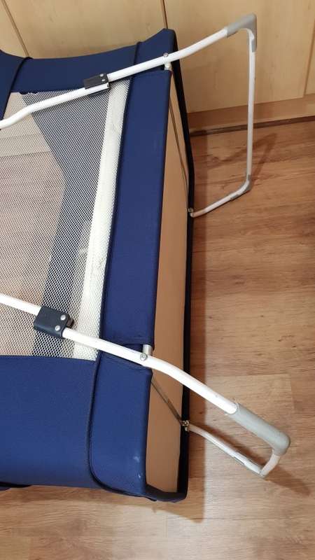 Baby camping cot with mattress and carry bag etc.