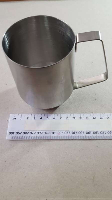 Stainless Steel Beer Tankard.  Plain tankard with handle of 18-8 stainless steel.