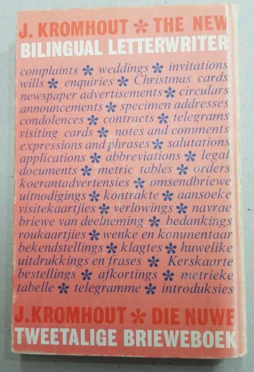 Vintage:  The New Bilingual Letterwriter /Die Nuwe Tweetalige Brieweboek - by J. Kromhout