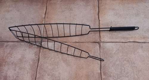 Fish Braai Grid, Charcoal Companion brand, portable foldable black metal