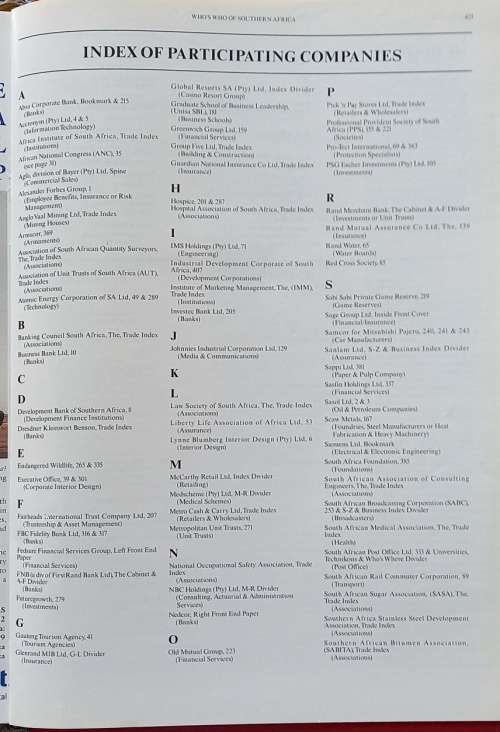 Whos Who of Southern Africa 2000. The Millennium Edition. Published by Jonathan Ball