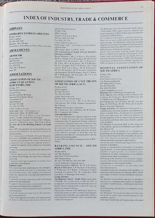 Whos Who of Southern Africa 2000. The Millennium Edition. Published by Jonathan Ball