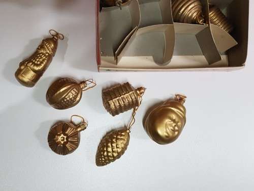 Vintage Christmas tree decorations. Glass balls for hanging in the Christmas tree.