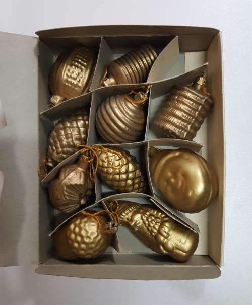 Vintage Christmas tree decorations. Glass balls for hanging in the Christmas tree.