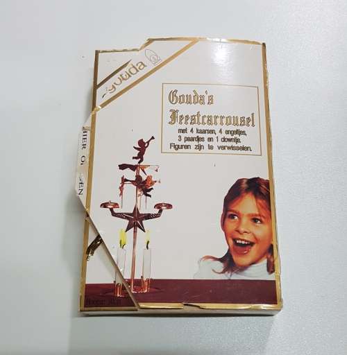 Vintage Christmas decoration.  Santas candle carousel.  Made in Sweden.