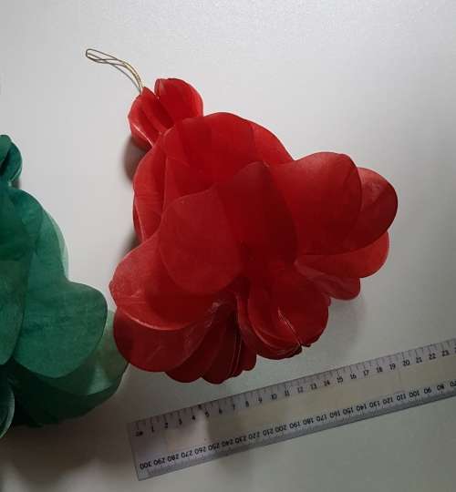 Vintage Christmas decorations. Christmas concertina type paper bells.