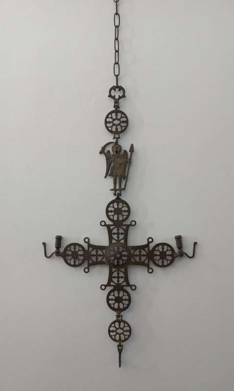 Antique Solid Brass Byzantine Cross. 1940s Gothic Orthodox Religious Church Cross (Wall hanging).