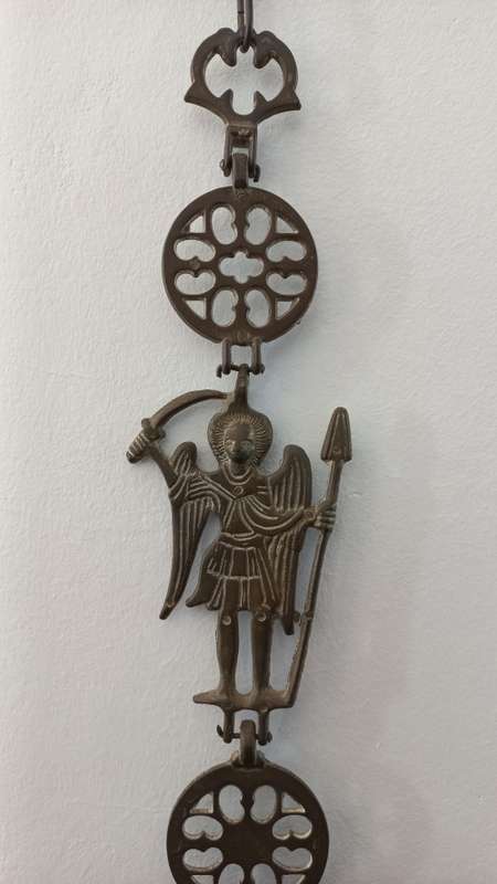 Antique Solid Brass Byzantine Cross. 1940s Gothic Orthodox Religious Church Cross (Wall hanging).