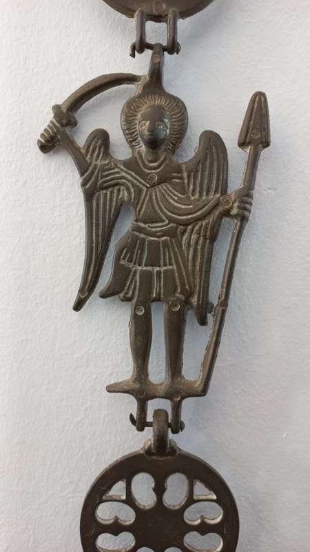 Antique Solid Brass Byzantine Cross. 1940s Gothic Orthodox Religious Church Cross (Wall hanging).