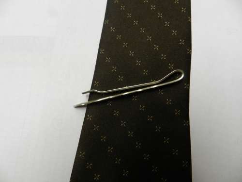 Men`s Vintage Tie Clip. c1970s. Nickel plated clip snake design with painted eyes.