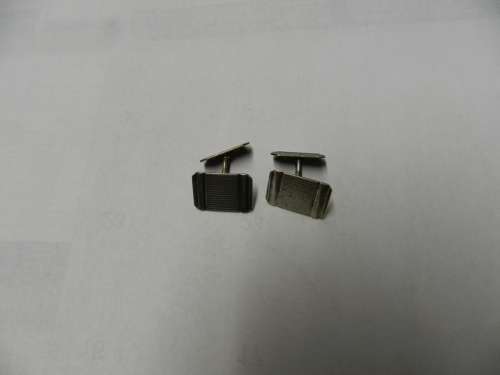 Mens Vintage Cuff Links. c1950s. Dutch Silver etched square design with border on sides.